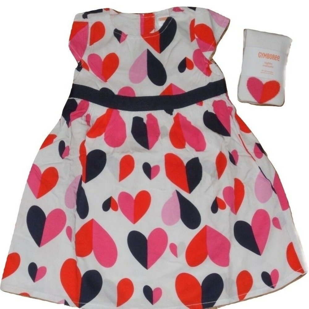 Gymboree Girls Hearts Dress Tights 18-24M NEW